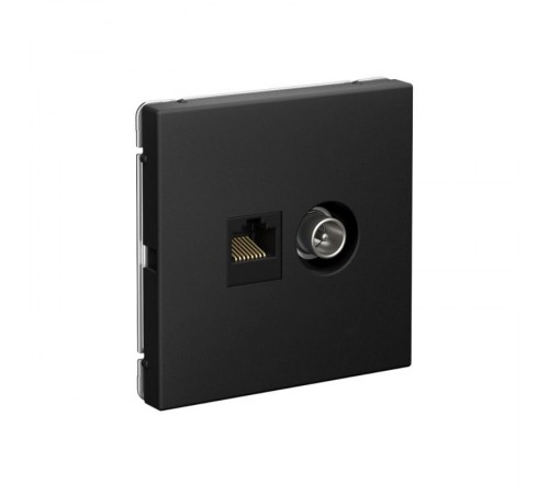 ArtGallery Карбон Розетка двойная TV + компьютерная RJ45, кат. 5Е  GAL001089  SE