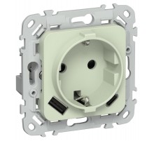 FLITE Розетка с заземлением со шторками 16А с USB A+C 20Вт РСЮшс11-0-ФлП панг  FI-R14-16-U22-020-K92  IEK