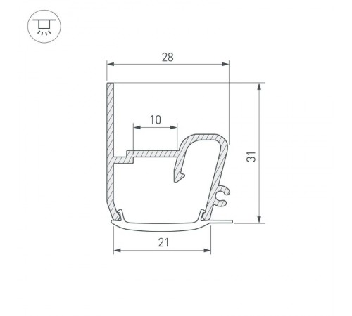 Профиль STRETCH-S-20-WALL-SIDE-2000 (RESPECT-ST) (Arlight, Алюминий)  040701  Arlight