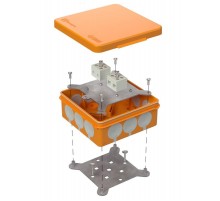 Коробка огнестойкая для о/п двухкомпонентная 60-0303-FR6.0-4 Е15-Е60 (латунь) 100х100х40 IP66 4p, 6.0 мм.кв. 60-0303-FR6.0-4-Е60  Промрукав
