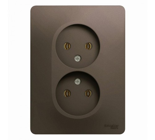Glossa Шоколад Розетка 2-ая без заземления, 16А (в сборе)  GSL000820  SE
