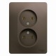 Glossa Шоколад Розетка 2-ая без заземления, 16А (в сборе)  GSL000820  SE