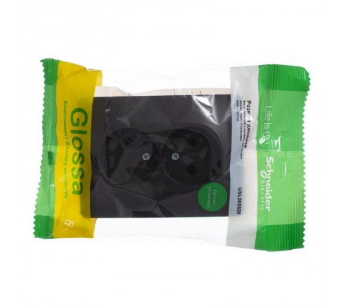 Glossa Шоколад Розетка 2-ая без заземления, 16А (в сборе)  GSL000820  SE