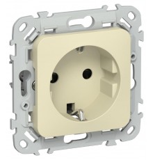 FLITE Розетка с заземлением со шторками 16А РСш11-0-ФлН навахо  FI-R14-16-K87  IEK
