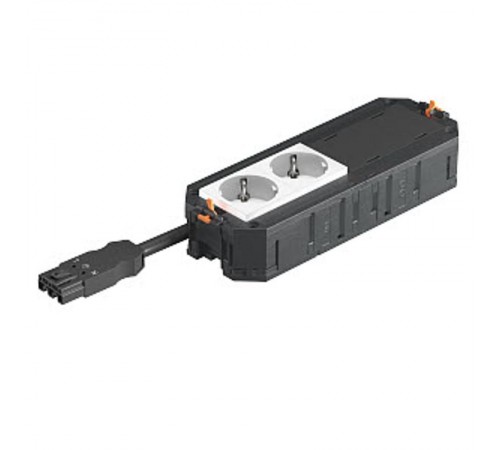 Рамка 4-модульная с розетками 2 белые, 2 заглушки 45х45 мм, 16А, 250В, 2К+З, штекер WINSTA MIDI  7404615  OBO Bettermann