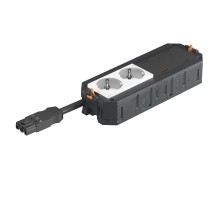 Рамка 4-модульная с розетками 2 белые, 2 заглушки 45х45 мм, 16А, 250В, 2К+З, штекер WINSTA MIDI  7404615  OBO Bettermann