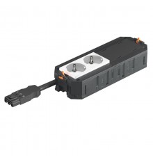 Рамка 4-модульная с розетками 2 белые, 2 заглушки 45х45 мм, 16А, 250В, 2К+З, штекер WINSTA MIDI  7404615  OBO Bettermann