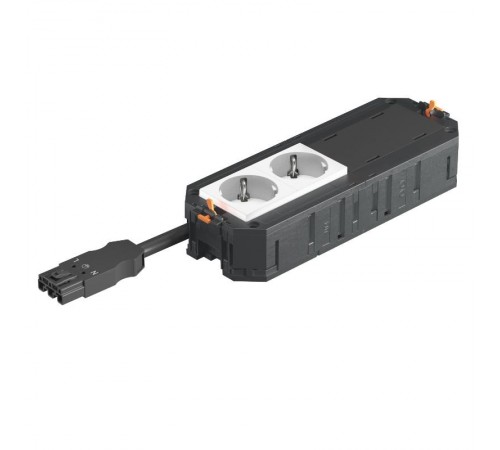 Рамка 4-модульная с розетками 2 белые, 2 заглушки 45х45 мм, 16А, 250В, 2К+З, штекер WINSTA MIDI  7404615  OBO Bettermann