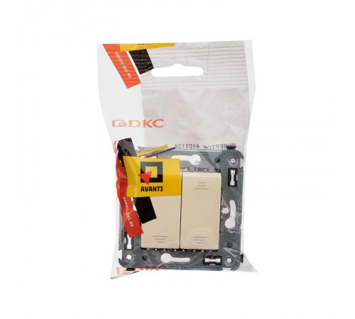 Инвертор двухклавишный в стену, "Avanti", "Ванильная дымка"  4405124  DKC