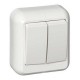 ПРИМА О/У Белый Выключатель 2-клавишный 10А (в сборе) (опт.упак.)  VA5U-214-B  Schneider Electric