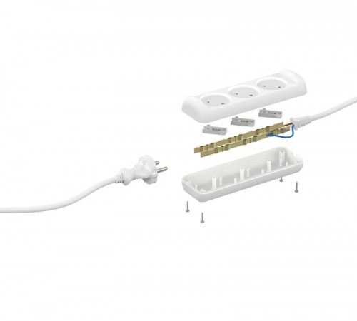 Удлинитель Россия UX-3-3m Удлин-ль без заземл., 1300Вт, 3гн, 3м  Б0035748  ЭРА