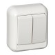 ПРИМА О/У Белый Выключатель 2-клавишный 10А (в сборе) (опт.упак.)  VA5U-214-B  Schneider Electric