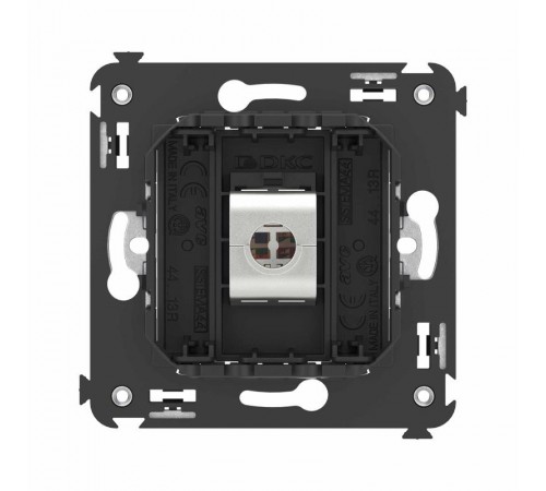 Компьютерная розетка RJ-45 без шторки в стену, кат.6А одинарная экранированная, "Avanti", "Черный матовый"  4412773  DKC