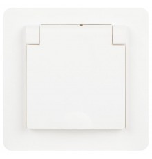 Розетка Intro Style 7-203-01 с заземлением 2P+E Schuko с крышкой, 16А-250В, IP20, СУ, белый   Б0060639  Intro