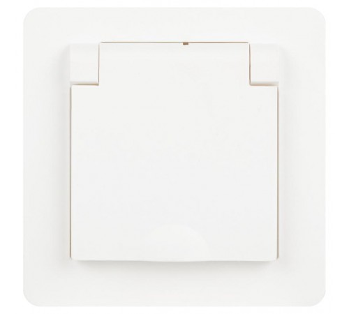 Розетка Intro Style 7-203-01 с заземлением 2P+E Schuko с крышкой, 16А-250В, IP20, СУ, белый   Б0060639  Intro