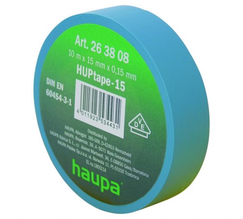 Изолента ПВХ, цвет синий, шир. 25 мм, длина 20 м, d 74 мм  263870  Haupa