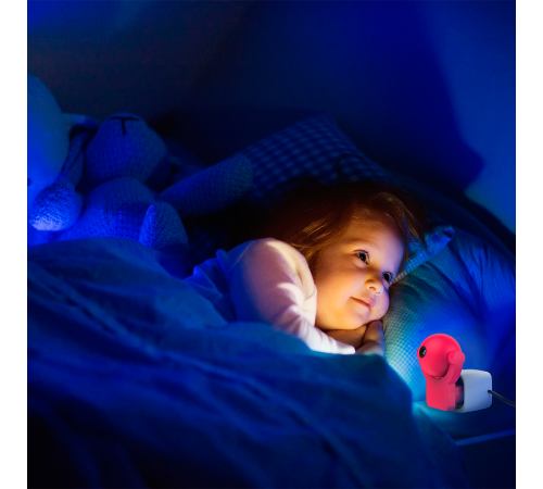 Светильник розеточный с фиксированной проекцией и датчиком освещения, 0,5W, розовый  DIY0032  Gauss