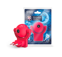 Светильник розеточный с фиксированной проекцией и датчиком освещения, 0,5W, розовый  DIY0032  Gauss