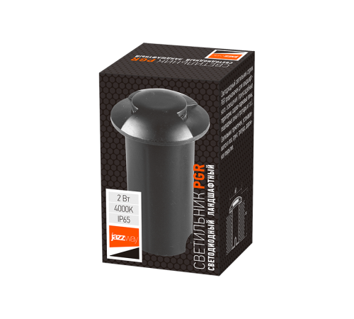 Светильник светодиодный садово-парковый венчающий  PGR R60/2 2w 4000K Black IP65 (грунтовый встраиваемый)  .5024861  Jazzway