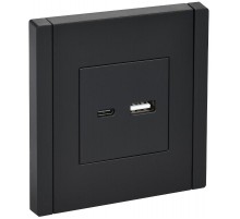 FORTE&PIANO Розетка USB A+C 3,1А FP150 черный  FP-U22-D31-K02  IEK