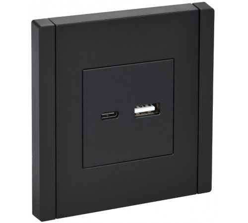 FORTE&PIANO Розетка USB A+C 3,1А FP150 черный  FP-U22-D31-K02  IEK