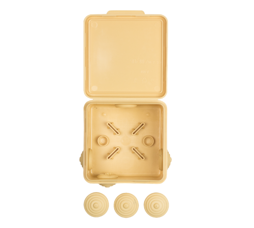 Коробка распределительная КМР-030-031 с крышкой (85х85х50) 7 мембранных вводов светлое дерево IP54 EKF PROxima  plc-kmr-030-031-s  EKF