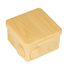 Коробка распределительная КМР-030-014 с крышкой (105х105х50), 8 мембранных вводов светлое дерево IP54 EKF PROxima  plc-kmr-030-014-s  EKF