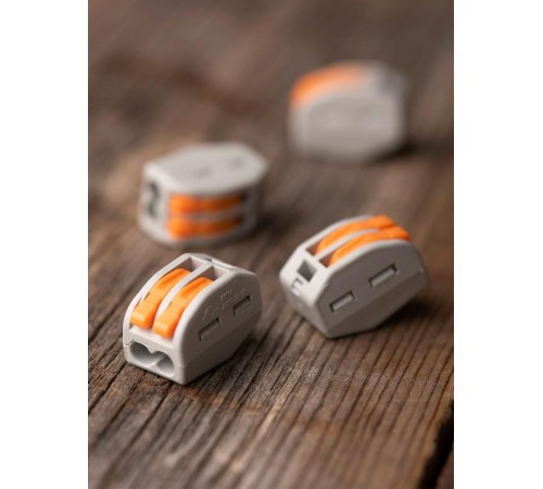 Строительно-монтажная клемма СМК 222-412 с рычагом 2 отверстия 0,08-2,5мм2 (100шт.) EKF PROxima  plc-smk-412  EKF