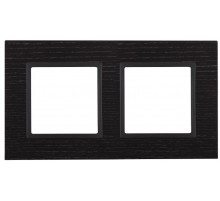 14-5302-05 Рамка на 2 поста, дерево, Эра Elegance, чёрн.дерево+антр  Б0034571  ЭРА