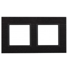 14-5302-05 Рамка на 2 поста, дерево, Эра Elegance, чёрн.дерево+антр  Б0034571  ЭРА