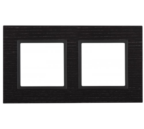 14-5302-05 Рамка на 2 поста, дерево, Эра Elegance, чёрн.дерево+антр  Б0034571  ЭРА