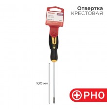 Отвертка крестовая PH 0х100 мм, двухкомпонентная рукоятка  12-6402  REXANT