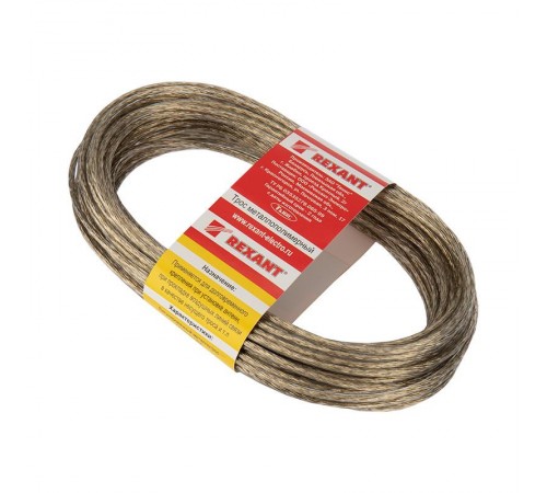 Трос стальной в ПВХ изоляции d=3.0 мм моток 20 м  09-5130  REXANT