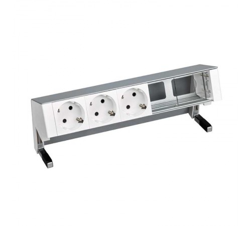 Simon S400 Настольный розеточный блок, 3х2P+E, 2 пустых модуля, алюминий, Simon 400  42503000-133  Simon