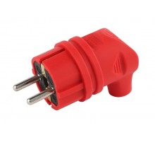 V9-RED-IP44 ЭРА Вилка каучуковая с/з 90град с кольцом 16A IP44 красная  Б0044549  ЭРА