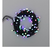 Гирлянда "Мультишарики" 13 мм, 20 м, черный ПВХ, 200 диодов, цвет RGB  303-509-1  NEON-NIGHT