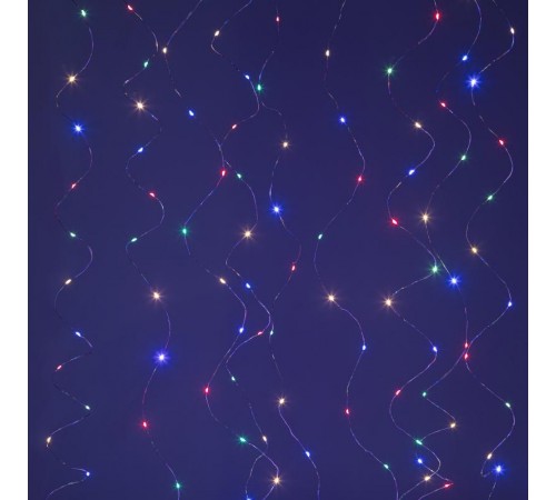 Гирлянда Занавес ЕGNIG - ZM с пультом, мультиколор, 300 LED, 3*3 м, с пультом, USB, 220 V, IP20  Б0056000  ЭРА
