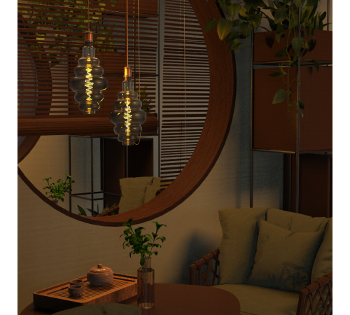 Лампа светодиодная LED Filament Honeycomb E27 8.5W Gray 165lm 1800K 1/2  161802005  Gauss