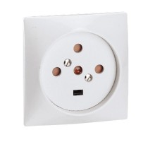 Розетка силовая встраиваемая 2К+Н+З - 20 А , винт, сл. Кость 0  055427  Legrand