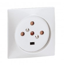 Розетка силовая встраиваемая 2К+Н+З - 20 А , винт, сл. Кость 0  055427  Legrand