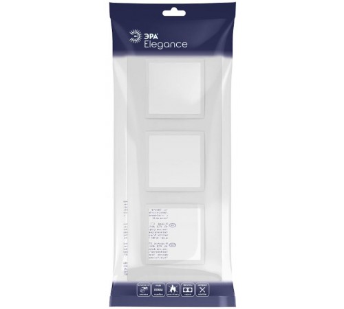 Рамка для розеток и выключателей Elegance 14-5013-01М Classic, на 3 поста, белый матовый  Б0065826  ЭРА