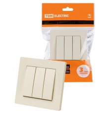 Выключатель 3-х кл. 10А сл. кость "Сенеж"  SQ1816-0112  TDM