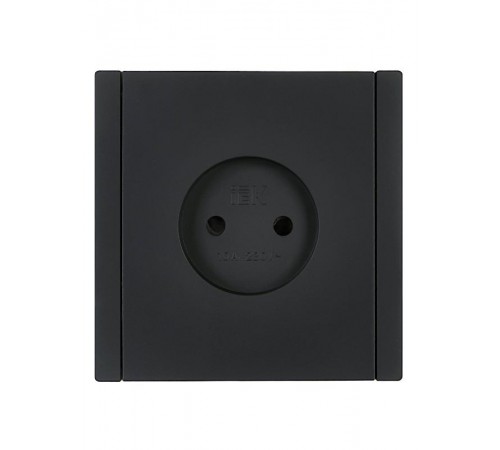 FORTE&PIANO Розетка без заземления, со шторками в/к 10А FP117 черный  FP-R13-10-K02  IEK