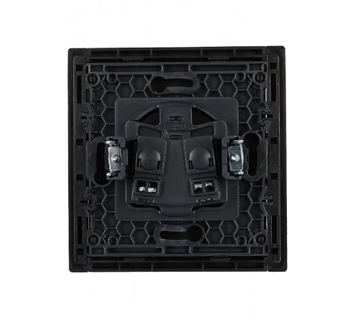 FORTE&PIANO Розетка без заземления, со шторками в/к 10А FP117 черный  FP-R13-10-K02  IEK