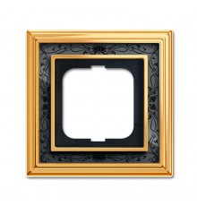 Рамка 1-постовая, серия Династия, Латунь полированная, черная роспись  1754-0-4575   2CKA001754A4575  ABB