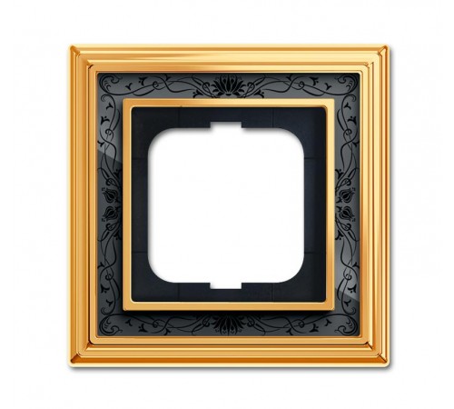 Рамка 1-постовая, серия Династия, Латунь полированная, черная роспись  1754-0-4575   2CKA001754A4575  ABB