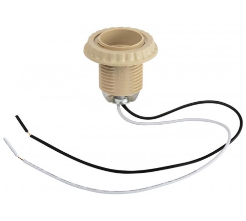 Патрон  Е27 с проводом 30 см пластиковый бежевый  Б0069588  ЭРА