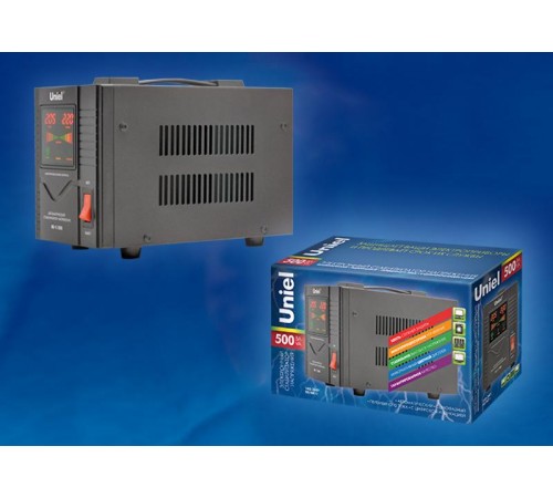 RS-1/500 Стабилизатор "Standard" релейный однофазный, 0,5 кВА  03107  Uniel