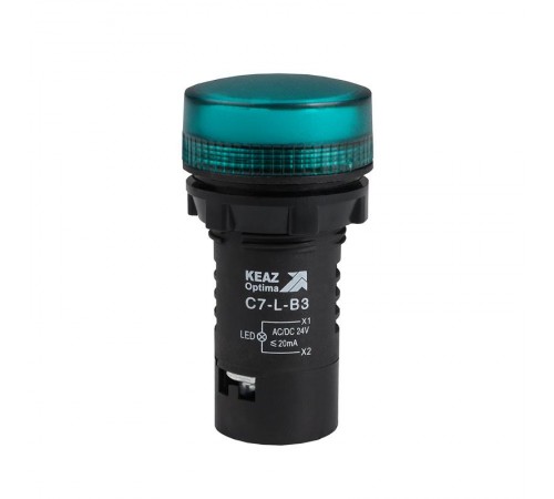 Лампа светодиодная OptiSignal Compact D22 C7-L-B3 зеленая 24 В AC/DC XB7EV03BP  362150  КЭАЗ