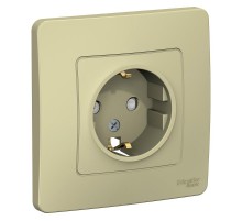 Blanca Бежевый С/У Розетка с з/к со шт., 16А, 250В  BLNRS001117  SE